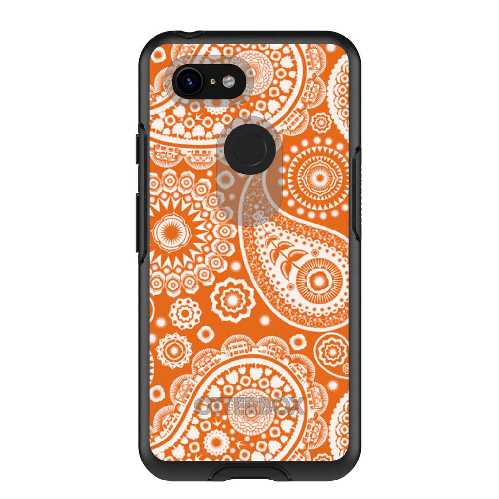 Orange White Paisley OtterBox Symmetry Case for iPhone & Galaxy, view 15