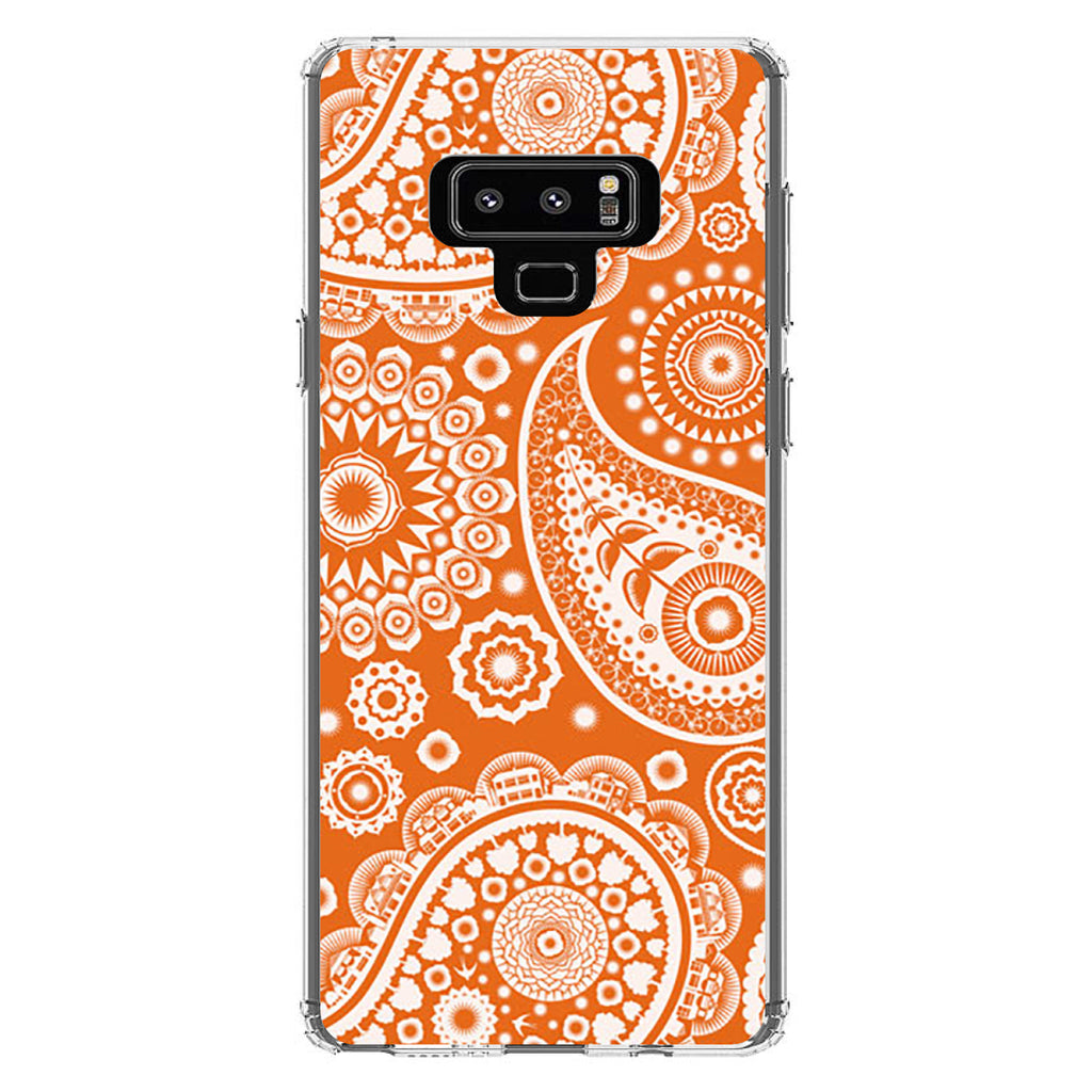 Orange White Paisley Clear Shockproof iPhone Case, view 11