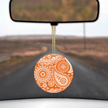 Orange White Paisley Ceramic Ornament