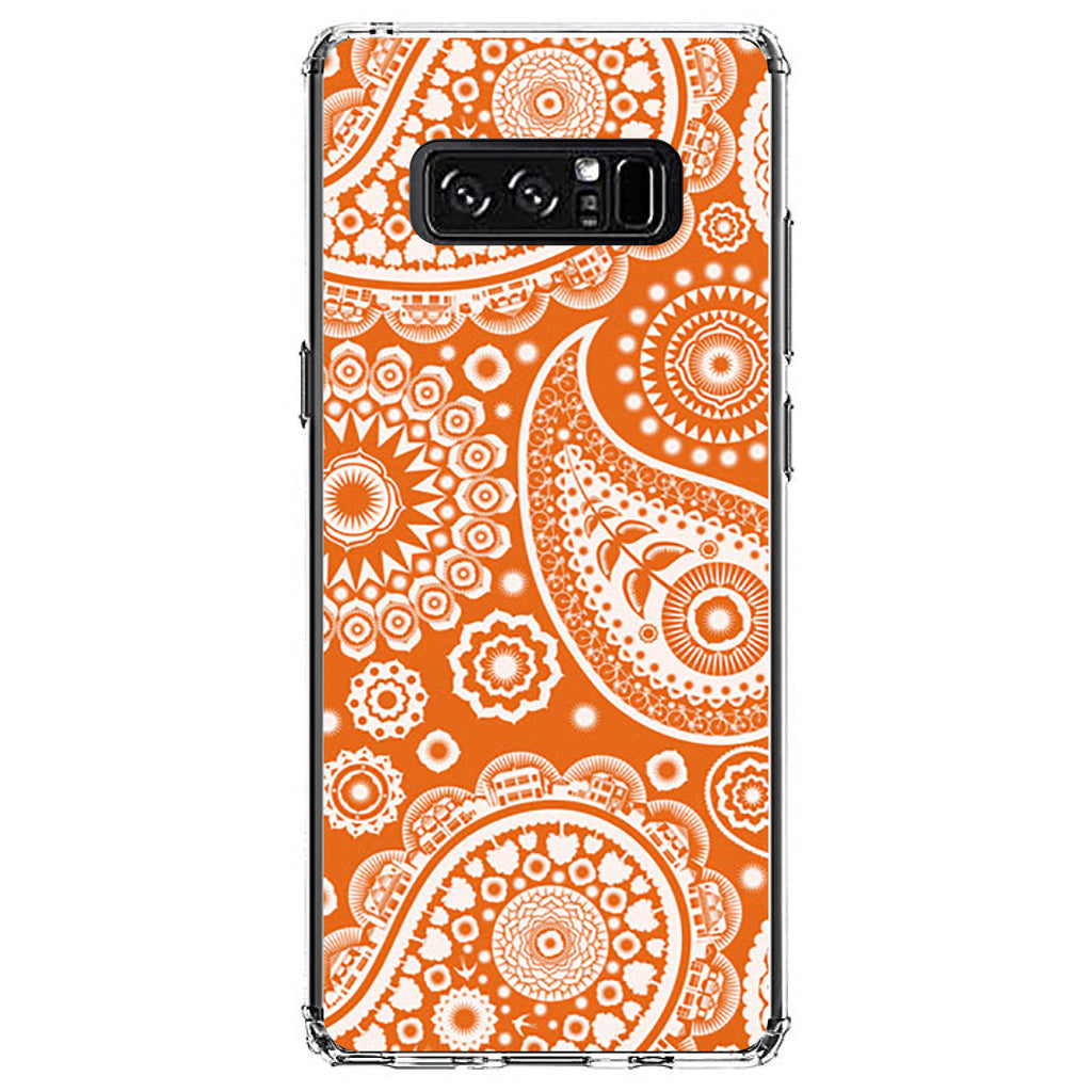 Orange White Paisley Clear Shockproof iPhone Case, view 12