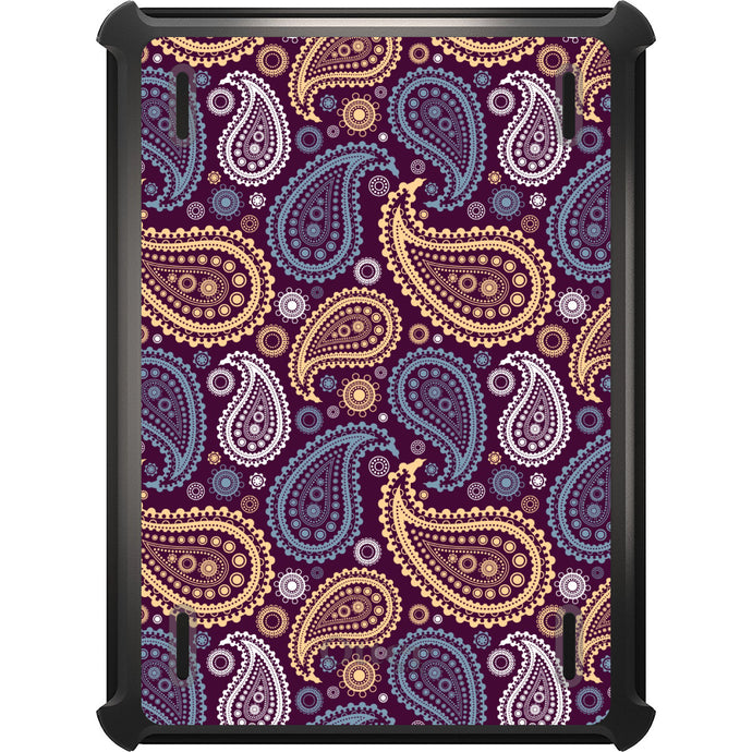 DistinctInk™ OtterBox Defender Series Case for Apple iPad / iPad Pro / iPad Air / iPad Mini - Purple Yellow Blue Paisley