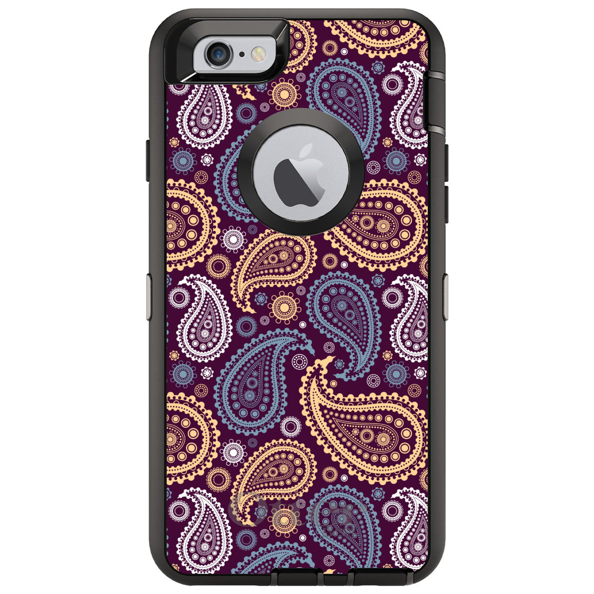 Purple Yellow Blue Paisley OtterBox Defender Case for iPhone & Galaxy, view 4
