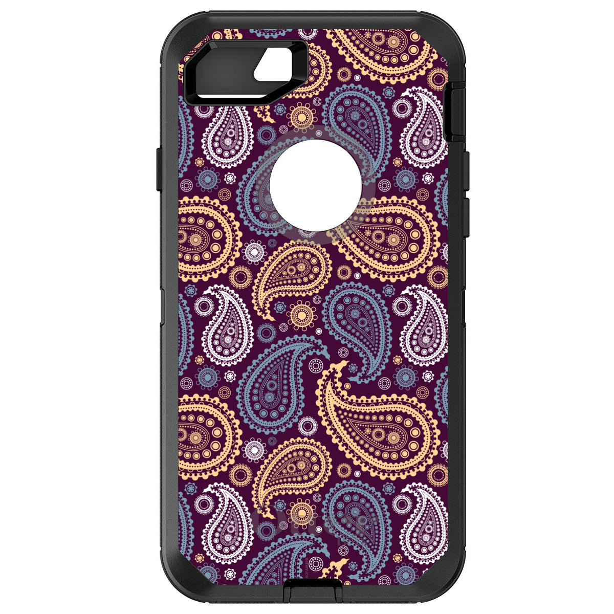Purple Yellow Blue Paisley OtterBox Defender Case for iPhone & Galaxy