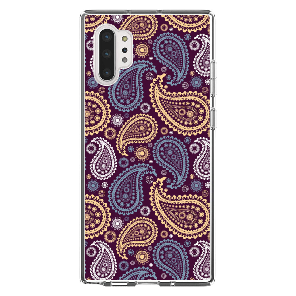Purple Yellow Blue Paisley Clear Shockproof iPhone Case, view 10