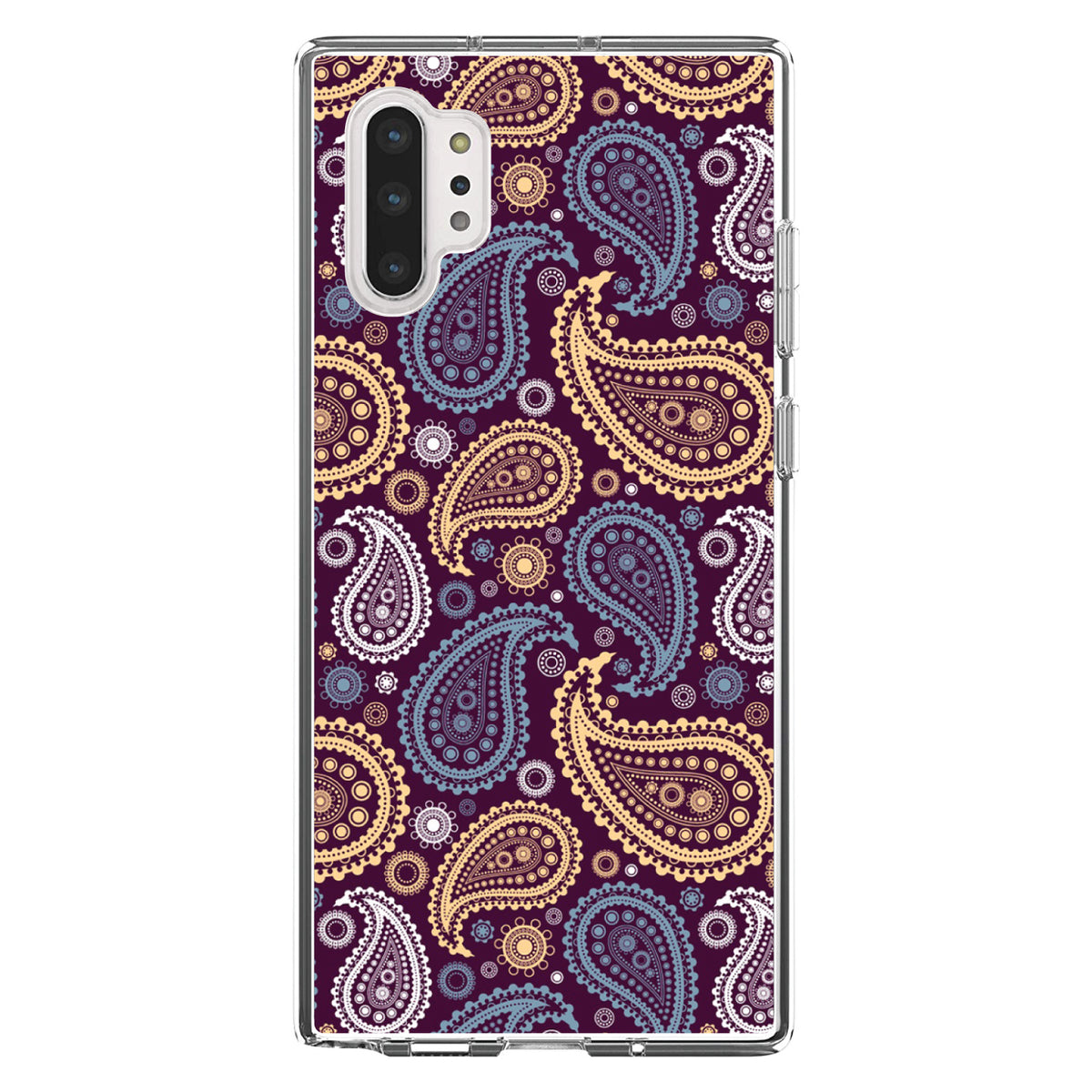 Purple Yellow Blue Paisley Clear Shockproof iPhone Case, view 10