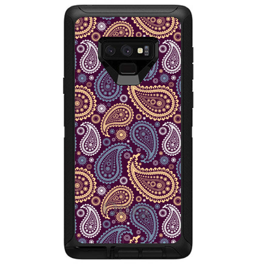 Purple Yellow Blue Paisley OtterBox Defender Case for iPhone & Galaxy, view 16