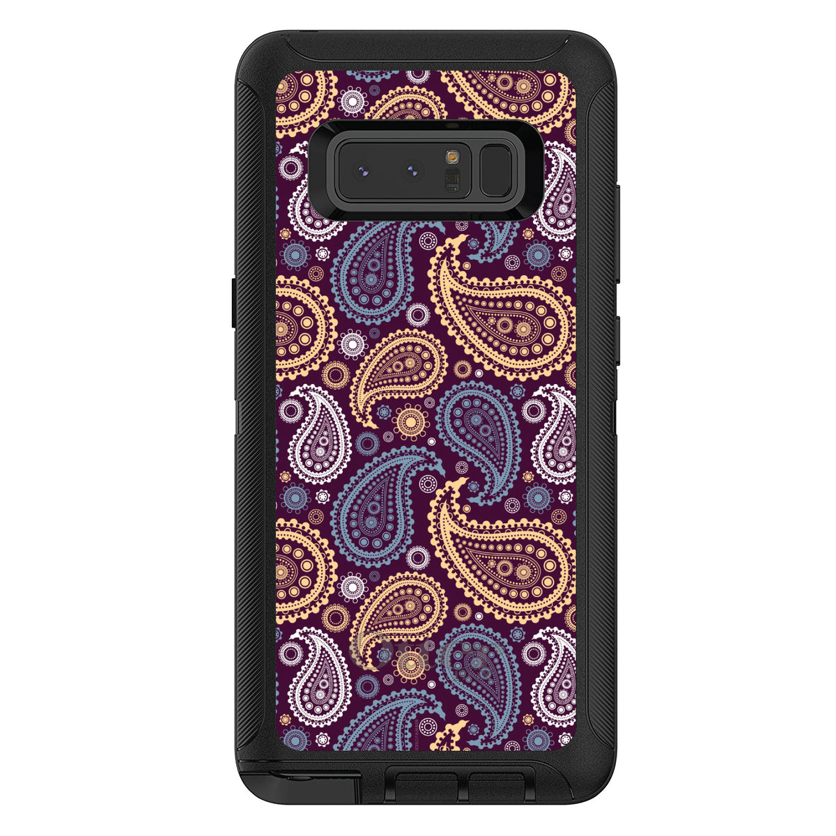 Purple Yellow Blue Paisley OtterBox Defender Case for iPhone & Galaxy, view 17