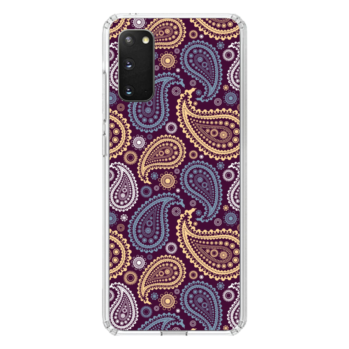 Purple Yellow Blue Paisley Clear Shockproof iPhone Case, view 13