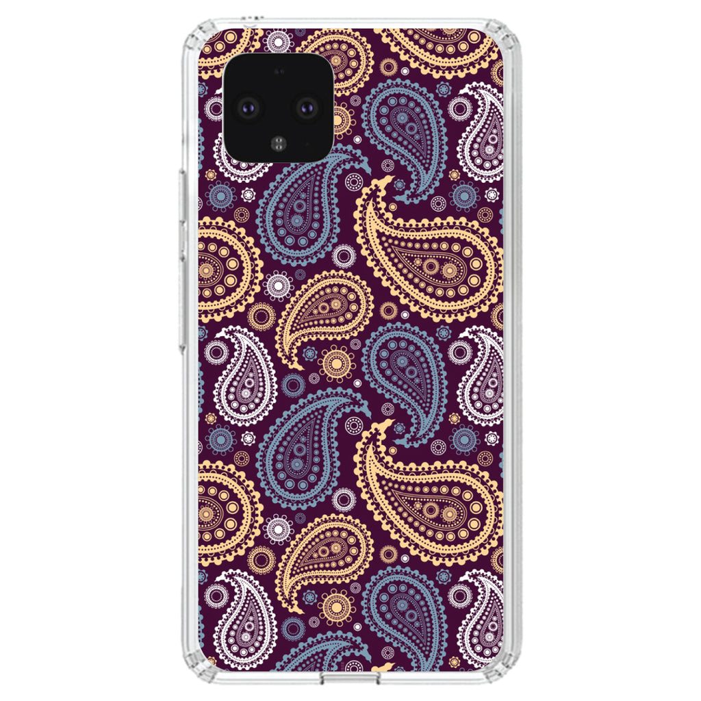 Purple Yellow Blue Paisley Clear Shockproof iPhone Case, view 23
