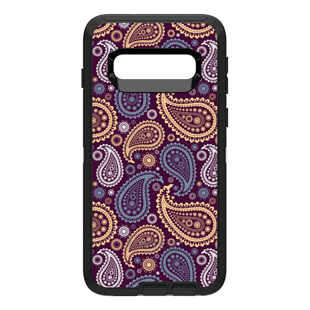 Purple Yellow Blue Paisley OtterBox Defender Case for iPhone & Galaxy, view 9