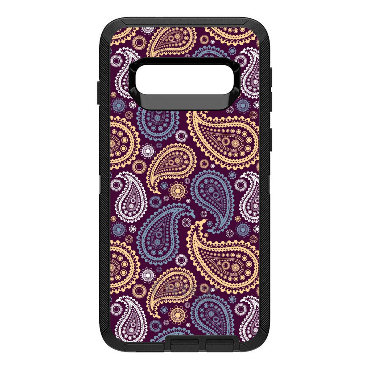 Purple Yellow Blue Paisley OtterBox Defender Case for iPhone & Galaxy, view 9