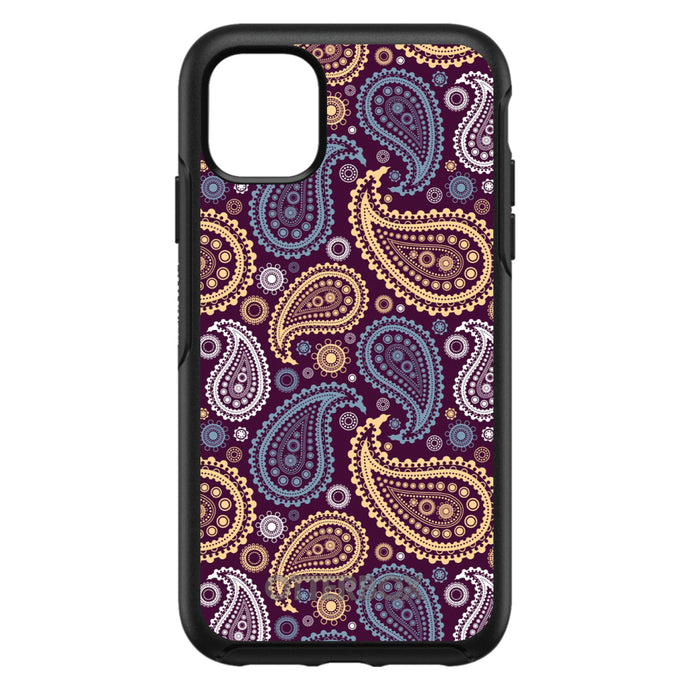 DistinctInk™ OtterBox Symmetry Series Case for Apple iPhone / Samsung Galaxy / Google Pixel - Purple Yellow Blue Paisley