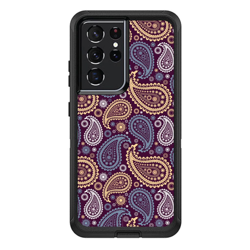 Purple Yellow Blue Paisley OtterBox Defender Case for iPhone & Galaxy, view 7