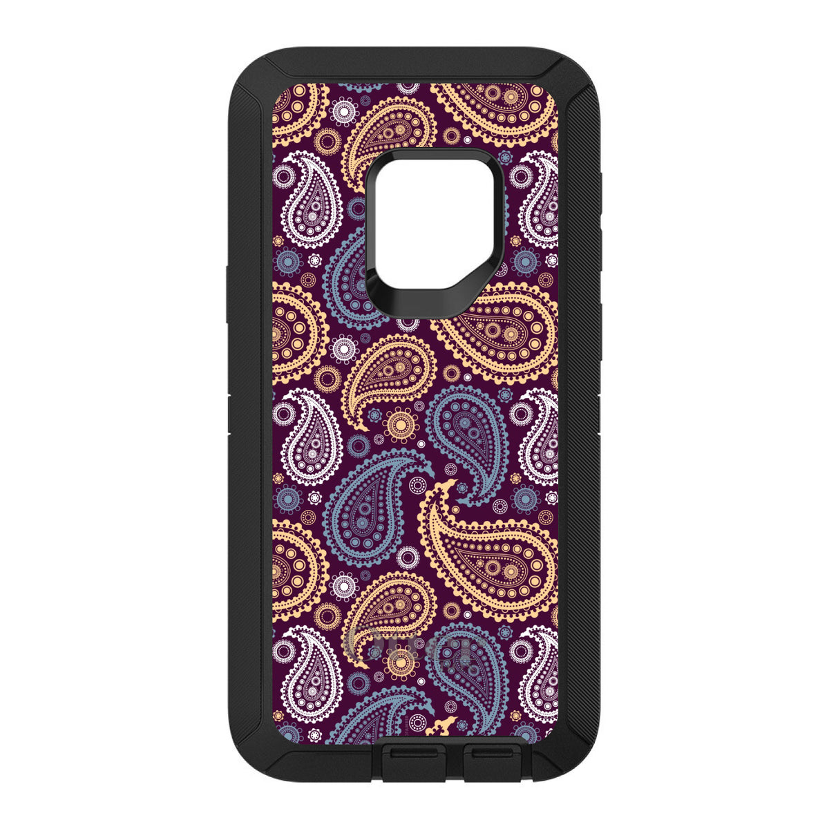 Purple Yellow Blue Paisley OtterBox Defender Case for iPhone & Galaxy, view 11