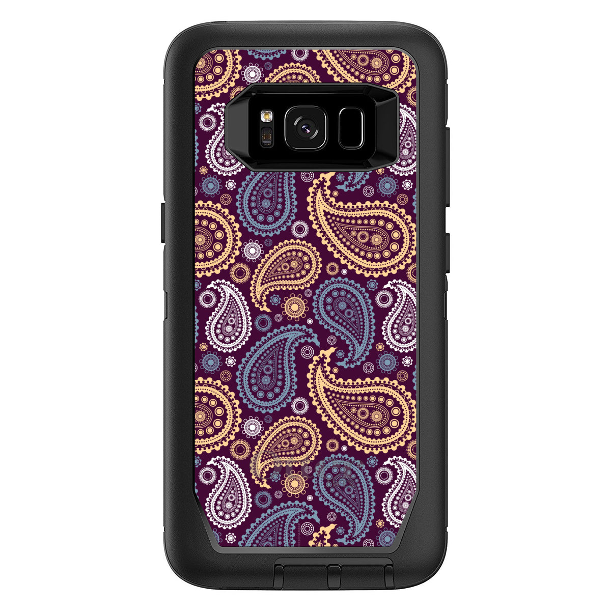 Purple Yellow Blue Paisley OtterBox Defender Case for iPhone & Galaxy, view 12