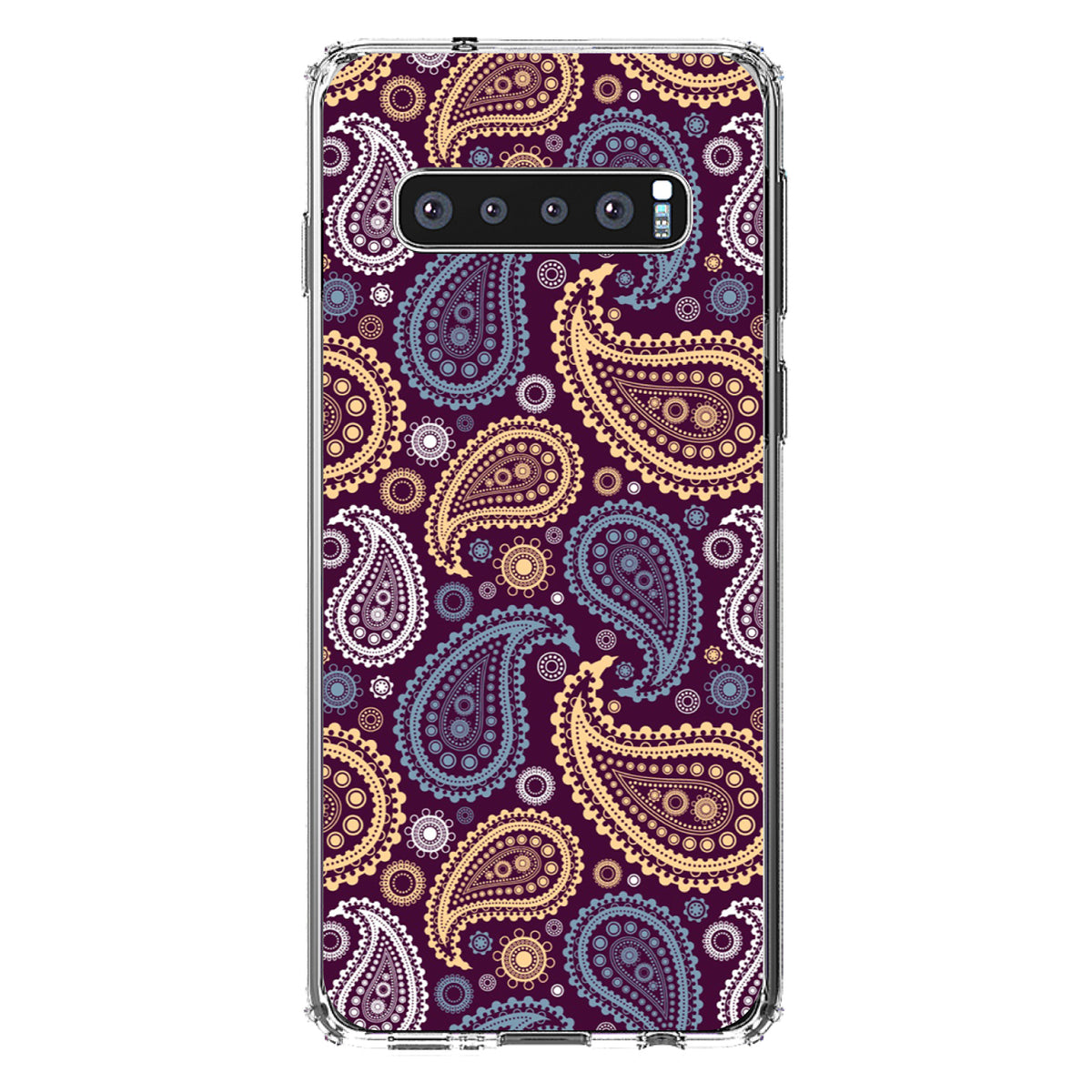 Purple Yellow Blue Paisley Clear Shockproof iPhone Case, view 16