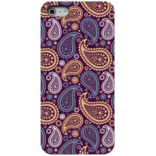 DistinctInk® Hard Plastic Snap-On Case for Apple iPhone or Samsung Galaxy - Purple Yellow Blue Paisley