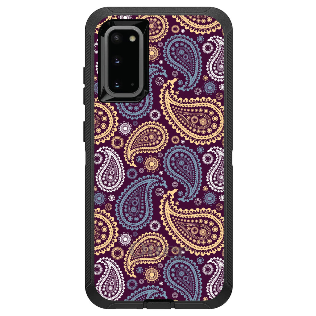 Purple Yellow Blue Paisley OtterBox Defender Case for iPhone & Galaxy, view 8