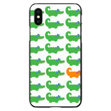 DistinctInk® Hard Plastic Snap-On Case for Apple iPhone or Samsung Galaxy - Green Orange Blue Alligator Gator