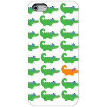 DistinctInk® Hard Plastic Snap-On Case for Apple iPhone or Samsung Galaxy - Green Orange Blue Alligator Gator