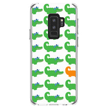 DistinctInk® Clear Shockproof Hybrid Case for Apple iPhone / Samsung Galaxy / Google Pixel - Green Orange Blue Alligator Gator
