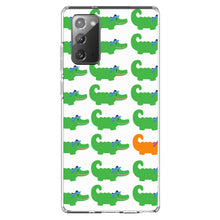 DistinctInk® Clear Shockproof Hybrid Case for Apple iPhone / Samsung Galaxy / Google Pixel - Green Orange Blue Alligator Gator
