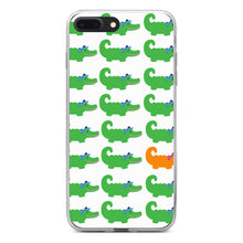 DistinctInk® Clear Shockproof Hybrid Case for Apple iPhone / Samsung Galaxy / Google Pixel - Green Orange Blue Alligator Gator