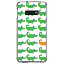 DistinctInk® Clear Shockproof Hybrid Case for Apple iPhone / Samsung Galaxy / Google Pixel - Green Orange Blue Alligator Gator