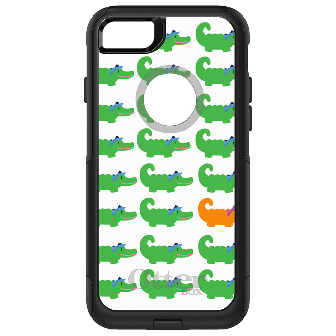 DistinctInk OtterBox Commuter Series Case for Apple iPhone or Samsung Galaxy - Green Orange Blue Alligator Gator