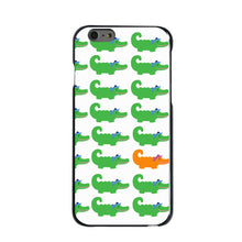 DistinctInk® Hard Plastic Snap-On Case for Apple iPhone or Samsung Galaxy - Green Orange Blue Alligator Gator