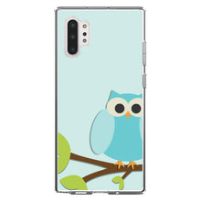 DistinctInk® Clear Shockproof Hybrid Case for Apple iPhone / Samsung Galaxy / Google Pixel - Blue Owl Cartoon