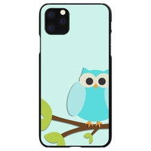 DistinctInk® Hard Plastic Snap-On Case for Apple iPhone or Samsung Galaxy - Blue Owl Cartoon