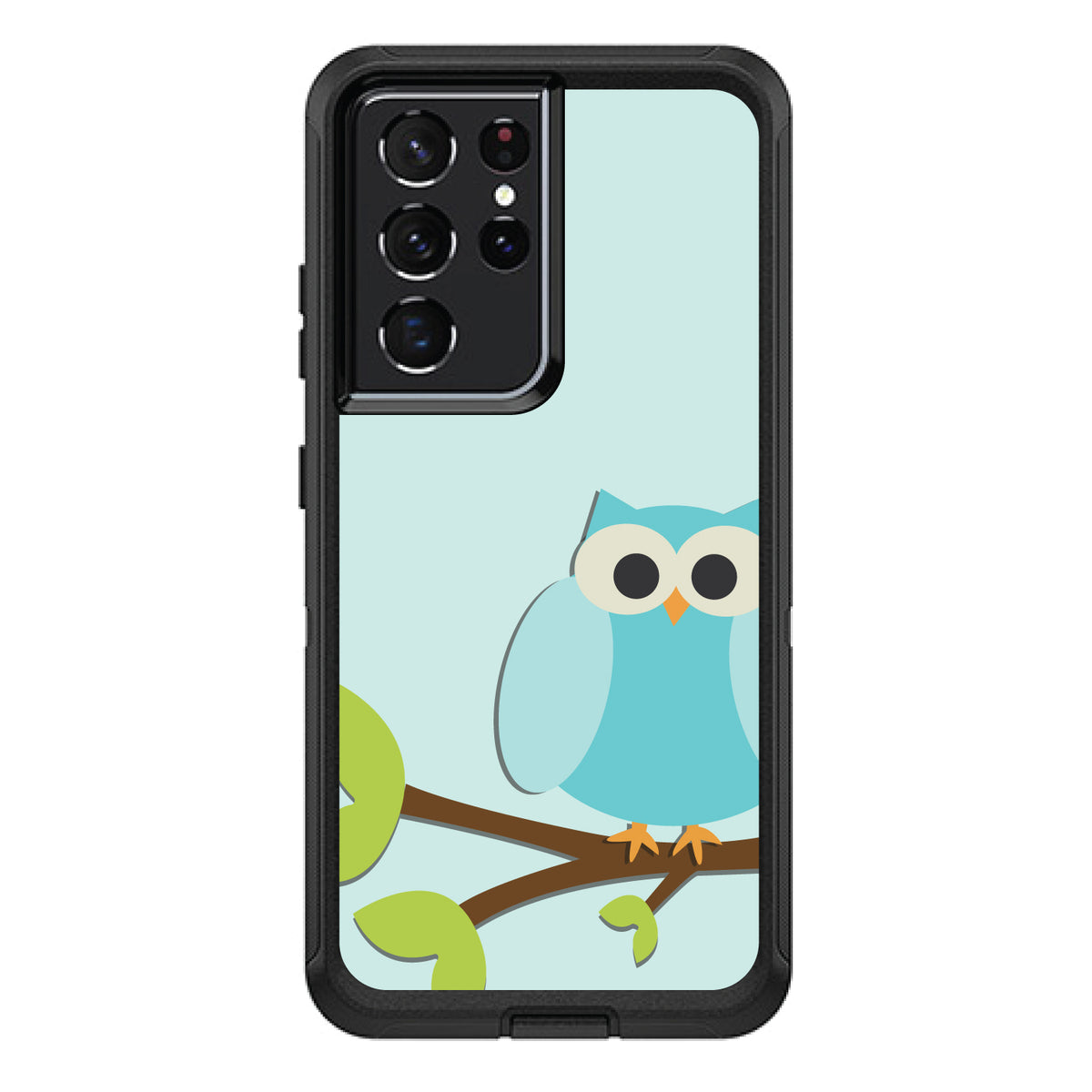 Blue Owl Cartoon OtterBox Defender Case for iPhone & Galaxy, view 7