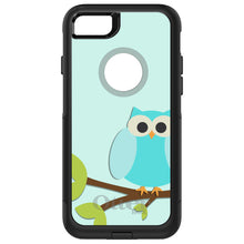 DistinctInk™ OtterBox Commuter Series Case for Apple iPhone or Samsung Galaxy - Blue Owl Cartoon