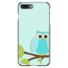 DistinctInk® Hard Plastic Snap-On Case for Apple iPhone or Samsung Galaxy - Blue Owl Cartoon