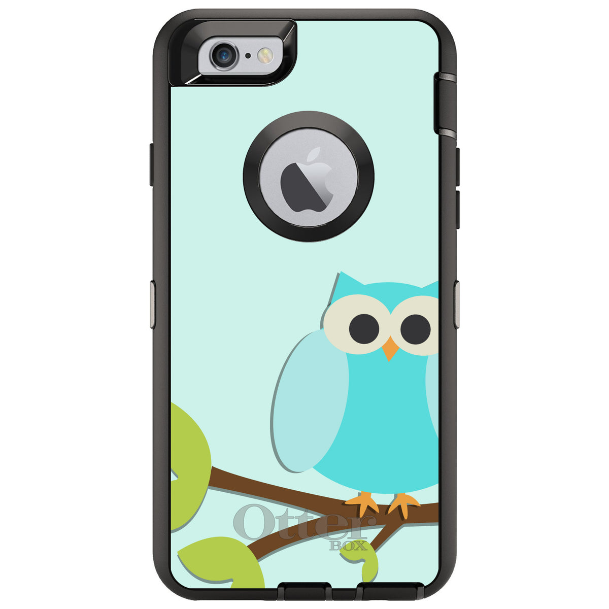 Blue Owl Cartoon OtterBox Defender Case for iPhone & Galaxy, view 4