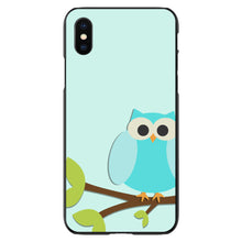 DistinctInk® Hard Plastic Snap-On Case for Apple iPhone or Samsung Galaxy - Blue Owl Cartoon