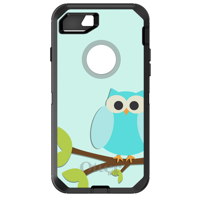 DistinctInk™ OtterBox Defender Series Case for Apple iPhone / Samsung Galaxy / Google Pixel - Blue Owl Cartoon