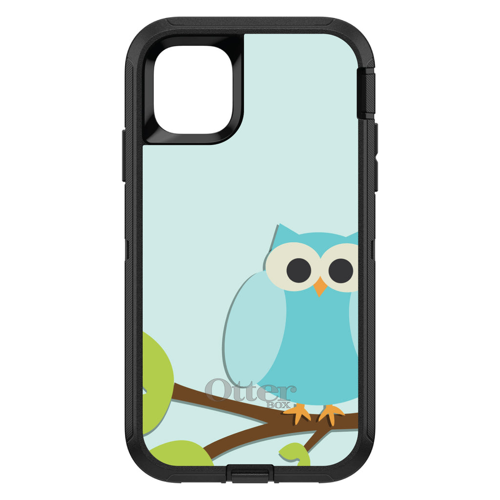 Blue Owl Cartoon OtterBox Defender Case for iPhone & Galaxy, view 2