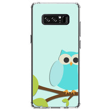DistinctInk® Clear Shockproof Hybrid Case for Apple iPhone / Samsung Galaxy / Google Pixel - Blue Owl Cartoon