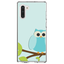 DistinctInk® Clear Shockproof Hybrid Case for Apple iPhone / Samsung Galaxy / Google Pixel - Blue Owl Cartoon