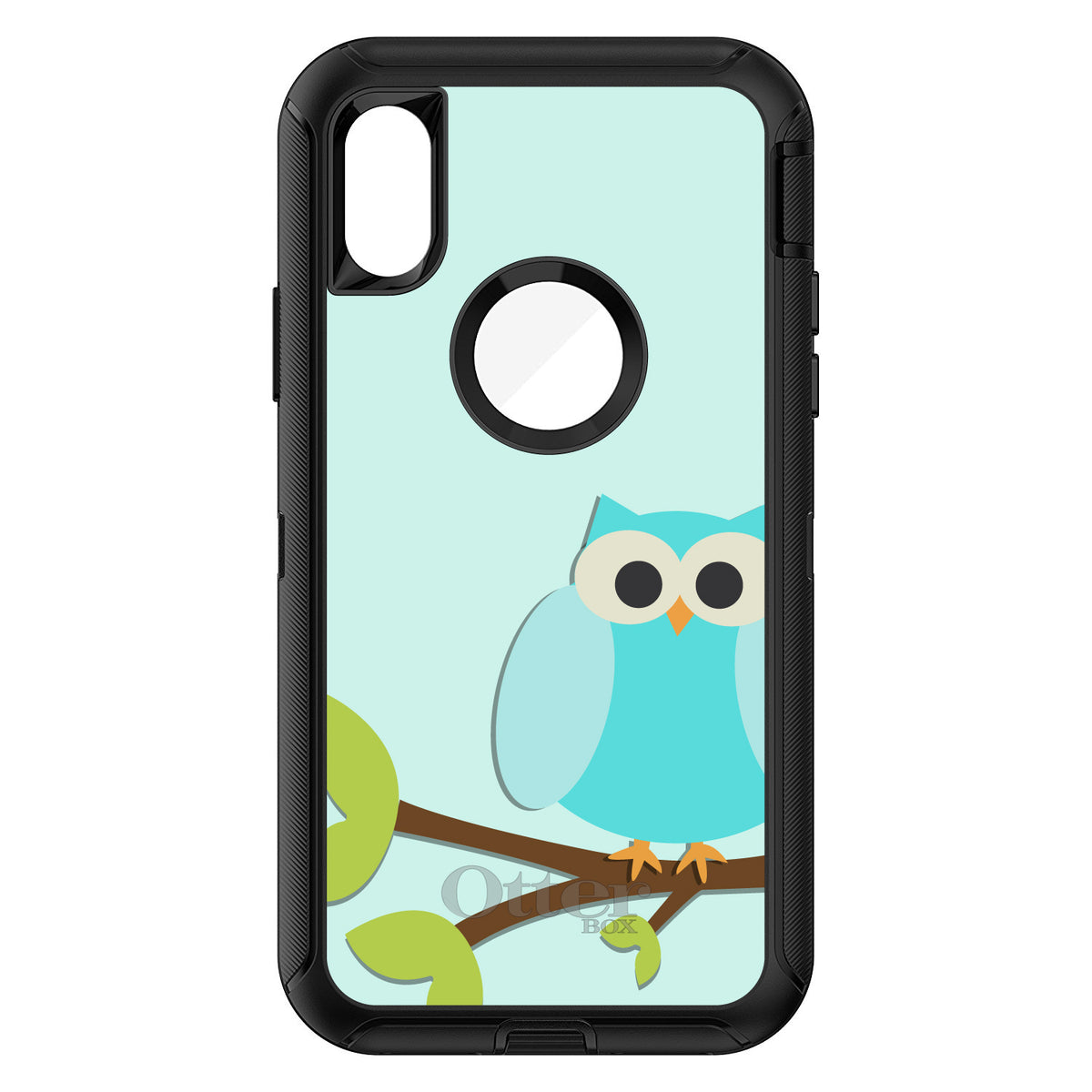 Blue Owl Cartoon OtterBox Defender Case for iPhone & Galaxy, view 3