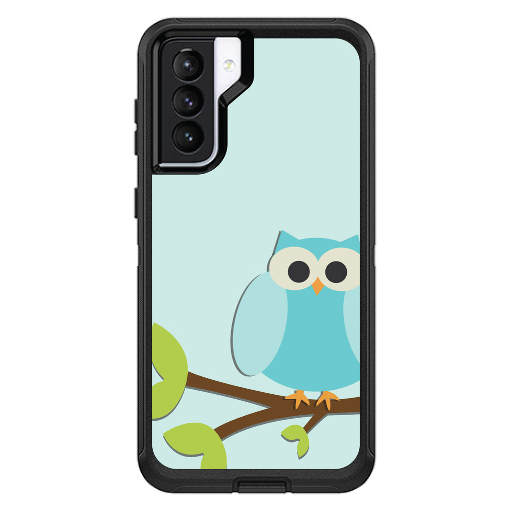 Blue Owl Cartoon OtterBox Defender Case for iPhone & Galaxy, view 6