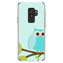DistinctInk® Clear Shockproof Hybrid Case for Apple iPhone / Samsung Galaxy / Google Pixel - Blue Owl Cartoon