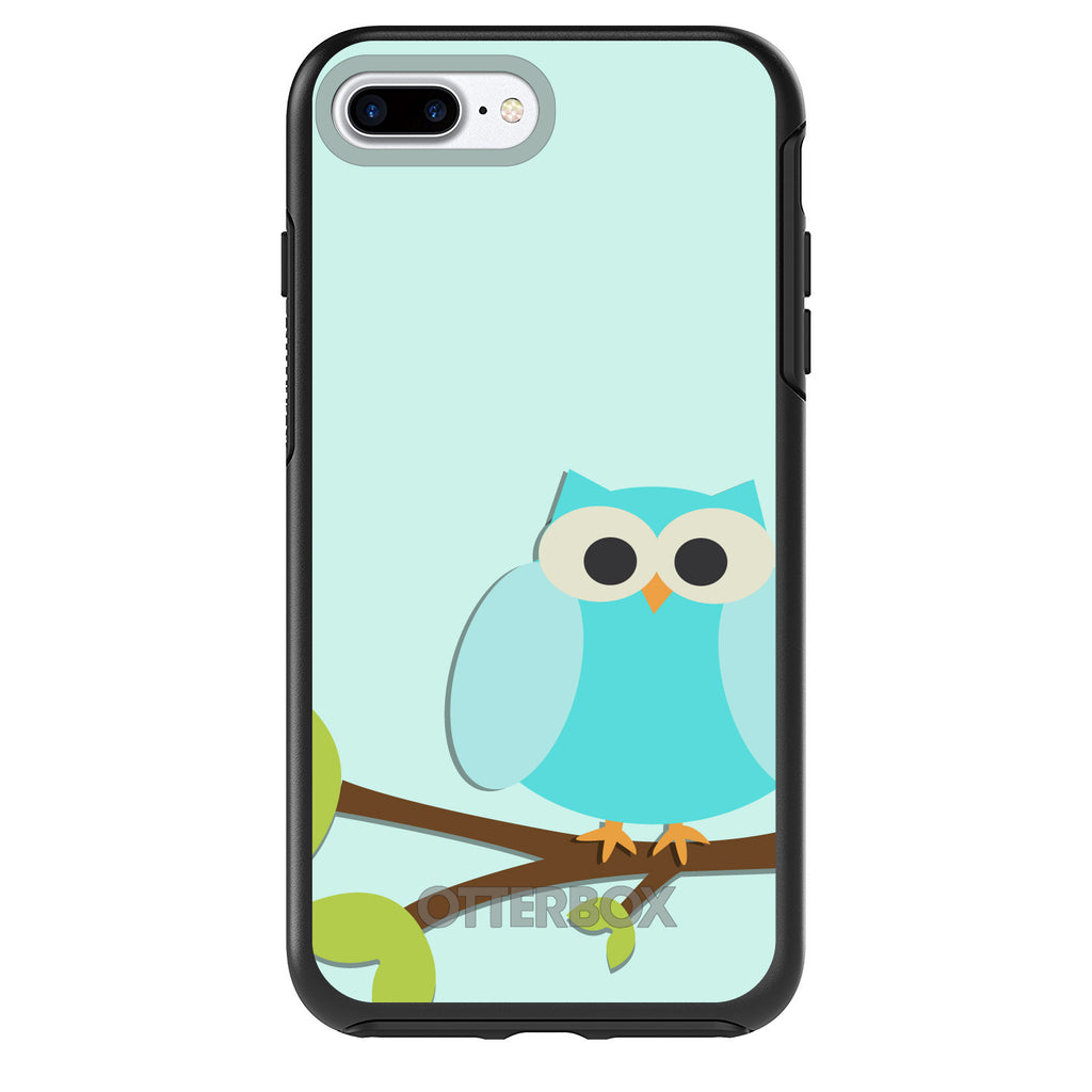 Blue Owl Cartoon OtterBox Symmetry Case for iPhone & Galaxy, view 2