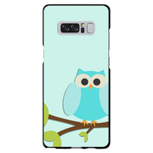 DistinctInk® Hard Plastic Snap-On Case for Apple iPhone or Samsung Galaxy - Blue Owl Cartoon