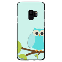 DistinctInk® Hard Plastic Snap-On Case for Apple iPhone or Samsung Galaxy - Blue Owl Cartoon