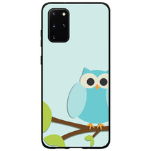 DistinctInk® Hard Plastic Snap-On Case for Apple iPhone or Samsung Galaxy - Blue Owl Cartoon