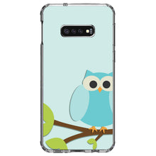 DistinctInk® Clear Shockproof Hybrid Case for Apple iPhone / Samsung Galaxy / Google Pixel - Blue Owl Cartoon