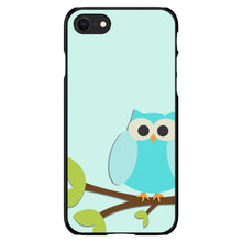 DistinctInk® Hard Plastic Snap-On Case for Apple iPhone or Samsung Galaxy - Blue Owl Cartoon